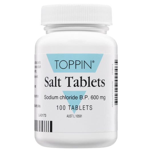 Toppin Salt Tablets 600mg – 100 Tablets for Sodium Replenishment