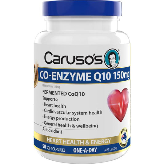 Caruso's Co-Enzyme Q10 - 90 Capsules for Cardiovascular Health - Auzzistore