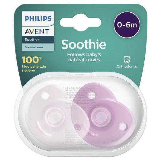 Avent Soothie 0-6 Months - Pink 2 Pack