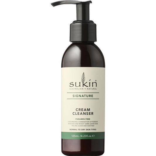 Sukin Signature Cream Cleanser Pump 125ml - Gentle Makeup Remover-Auzzi Store