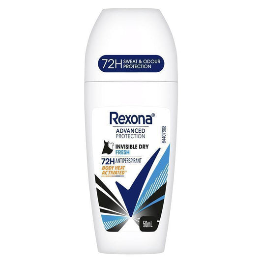 Rexona Women Invisible Dry Fresh Antiperspirant Roll-On, 72H Protection, 50ml