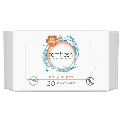 femfresh Daily Intimate Wipes - 20 Pack, Biodegradable & pH Balanced