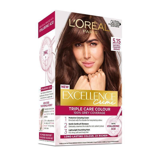 L'Oreal Excellence Creme 5.15 Natural Frosted Brown Hair Colour - 1 Unit - Auzzi Store