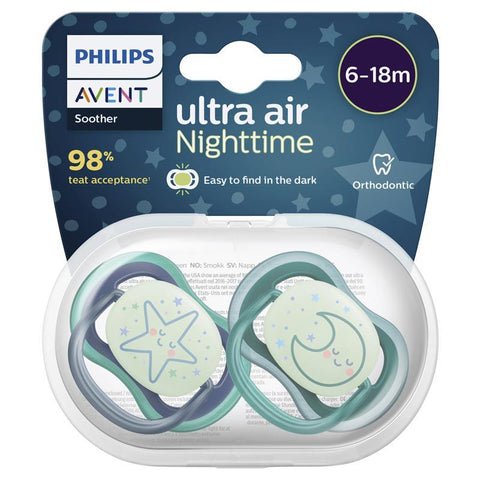 Avent Ultra Air Night Soother 6-18 Months - 2 Pack-Auzzi Store