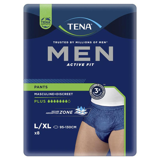 TENA Men Active Fit Plus Incontinence Pants - Large 8 Pack - Auzzi Store