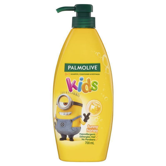 Palmolive Minions Funny Honey Kids 3 in 1 Shampoo, Conditioner & Body Wash 700ml