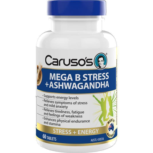 Caruso's Mega B Stress + Ashwagandha - 60 Tablets