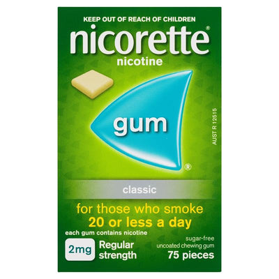 Nicorette Gum 2mg Classic - 75 Sugar-Free Pieces