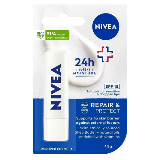 NIVEA Repair & Protection Moisturising Lip Balm SPF15 4.8g - Hydration & Sun Protection-Auzzi Store