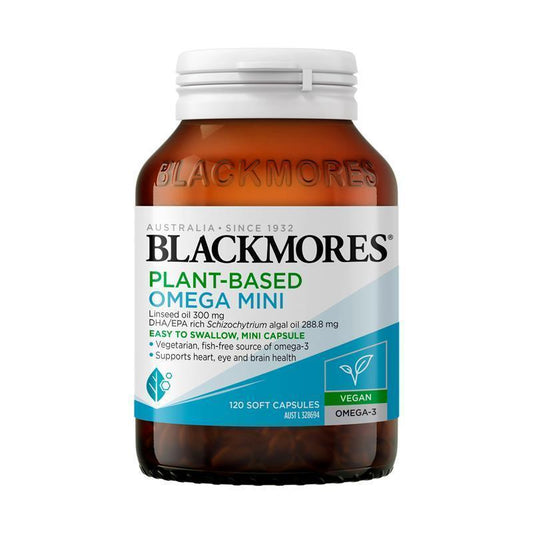 Blackmores Vegan Omega-3 Capsules - 120 Fish-Free DHA EPA Supplement - Auzzistore