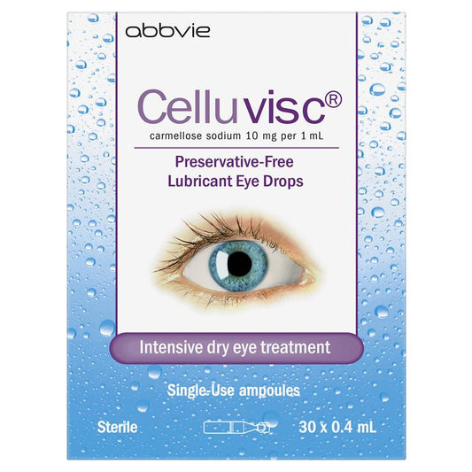 Celluvisc Eye Drops 30 x 0.4mL - Intensive Dry Eye Relief-Auzzi Store