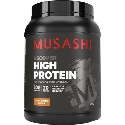 Musashi High Protein Salted Caramel - 900g Multi Source Protein Blend