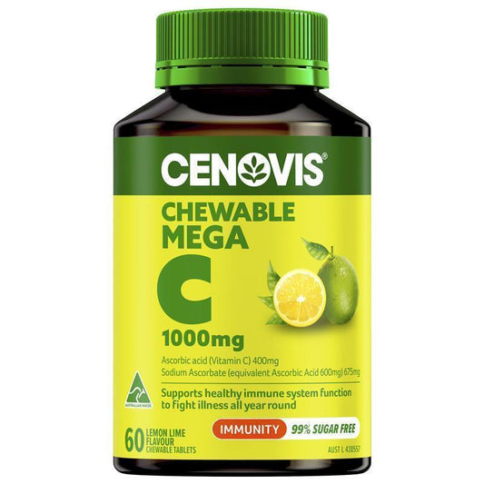 Cenovis Mega Vitamin C 1000mg Chewable Tablets, Lemon Lime, 60