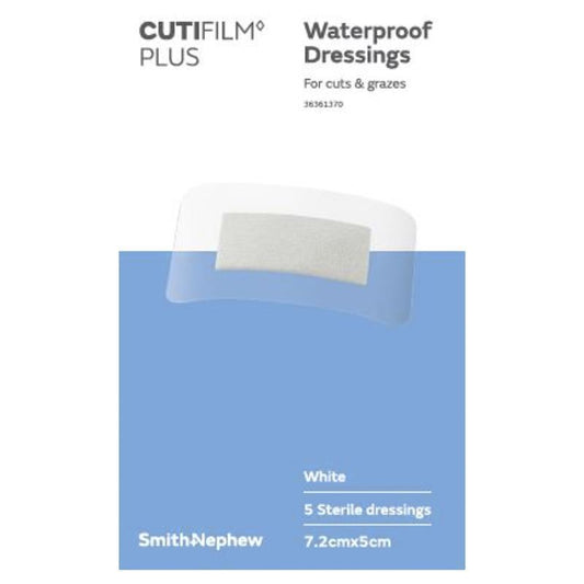 Cutifilm Plus Waterproof Dressings - Hypoallergenic 7.2x5cm, 5 Pack-Auzzi Store