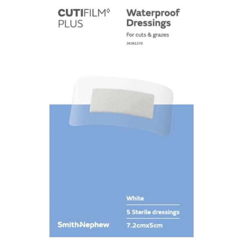 Cutifilm Plus Waterproof Dressings - Hypoallergenic 7.2x5cm, 5 Pack-Auzzi Store