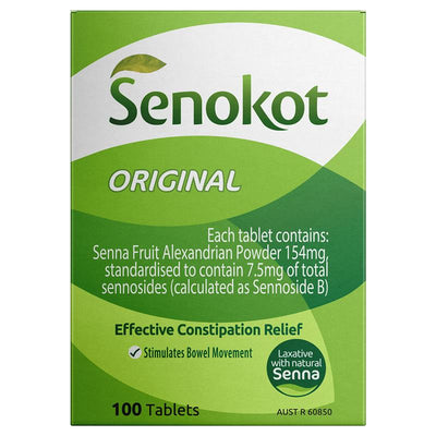 Senokot Tablets for Constipation Relief 100 Pack - Natural Laxative with Senna