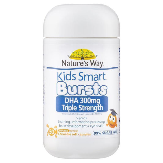 Nature's Way Kids Smart DHA 300mg Triple Strength - 50 Soft Capsules-Auzzi Store