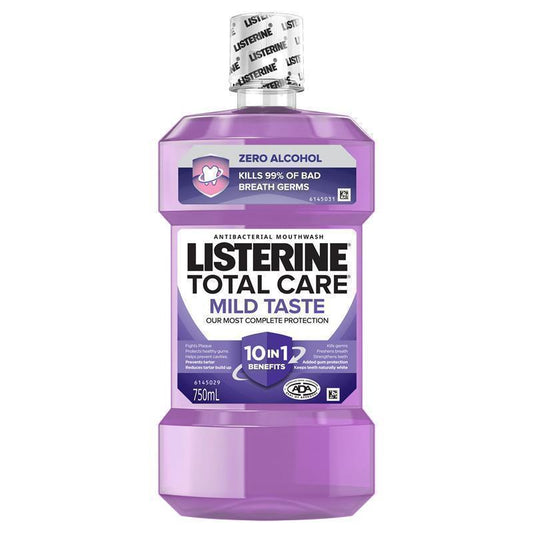Listerine Total Care Zero Mouthwash 750ml - Gentle Oral Protection