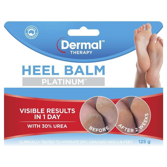 Dermal Therapy Heel Balm Platinum 125g - 30% Urea for Dry Cracked Heels