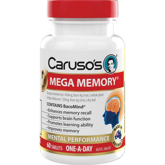 Caruso's Mega Memory - 60 Tablets for Enhanced Cognitive Performance-Auzzi Store