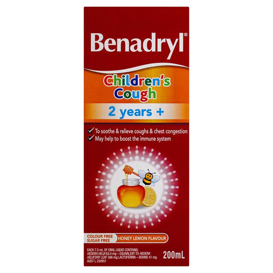 Benadryl Children's Cough Liquid 200ml - Honey Lemon Flavour – view 2