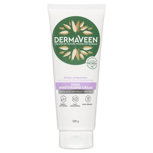 DermaVeen Extra Hydration Sheer Moisturising Cream 200g - Soothing Relief for Dry Skin - Auzzi Store