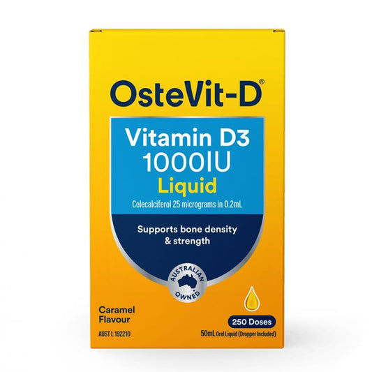 OsteVit-D Vitamin D3 Liquid 50ml - 1000IU for Bone & Immune Support - Auzzistore