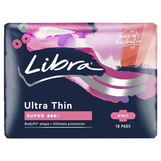 Libra Ultra Thins Pads with Wings Super - 18 Pack-Auzzi Store