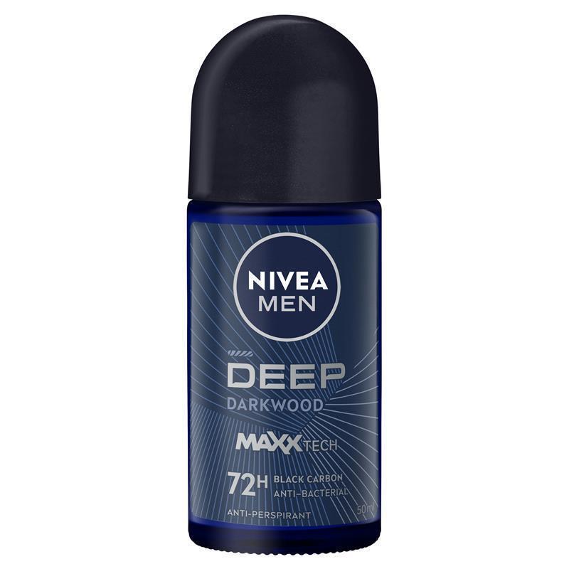 NIVEA Men Deep Darkwood Anti-Perspirant Roll-On 72H, 50ml