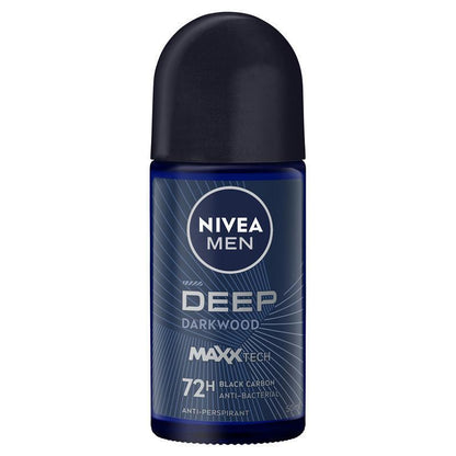 NIVEA Men Deep Darkwood Anti-Perspirant Roll-On 72H, 50ml