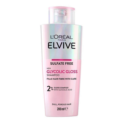 L'Oreal Paris Elvive Glycolic Gloss Shampoo 200ml - At-Home Hair Glossing Treatment