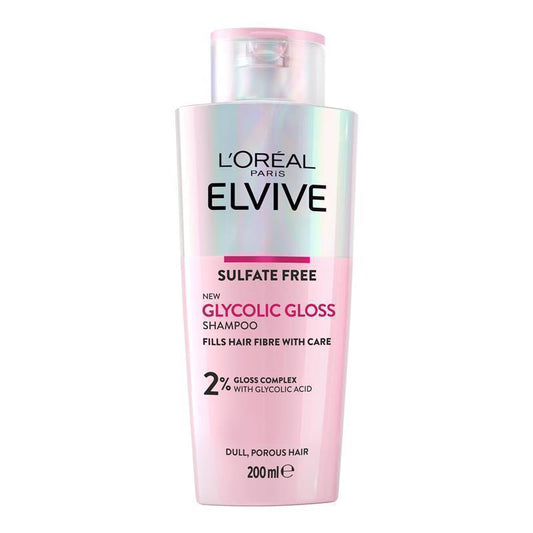 L'Oreal Paris Elvive Glycolic Gloss Shampoo 200ml - At-Home Hair Glossing Treatment
