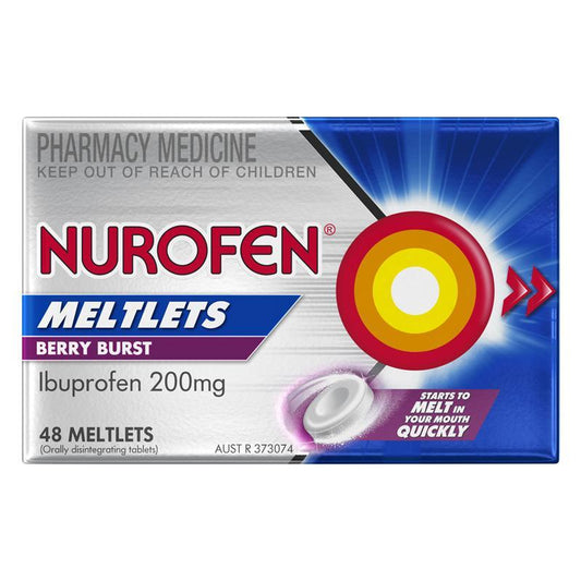 Nurofen Meltlets Pain Relief - Berry Burst 200mg, 48 Pack
