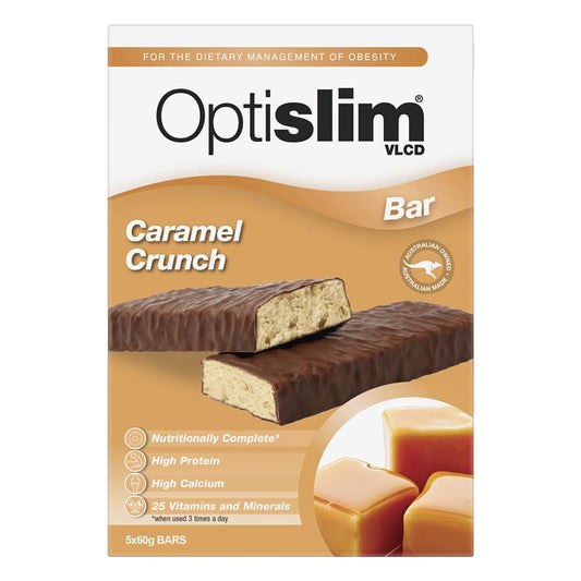 OptiSlim VLCD Bar - Caramel Crunch - 5 x 60g-Auzzi Store