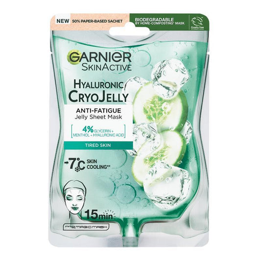 Garnier Skin Active Hyaluronic Cryo Jelly Cooling Sheet Mask 27g - Anti-Fatigue Solution