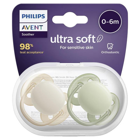 Avent Ultra Soft Soother Neutral 0 - 6 Months 2 Pack - Gentle Care for Your Baby - Auzzistore