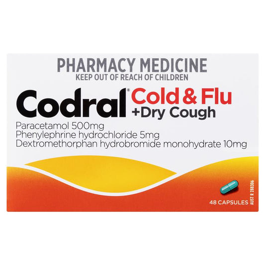 Codral PE Multi Action 48 Capsules - Comprehensive Cold & Flu Relief - Auzzi Store