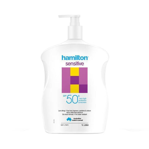 Hamilton SPF 50+ Sensitive Sunscreen Lotion 1L - Auzzistore