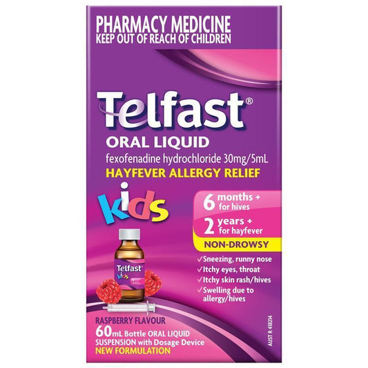 Telfast Kids Oral Liquid 60ml - Quick Allergy Relief for Children
