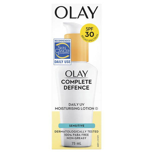 Olay Complete Defence Daily UV Moisturising Lotion SPF 30 75mL - Sensitive Skin Formula-Auzzi Store