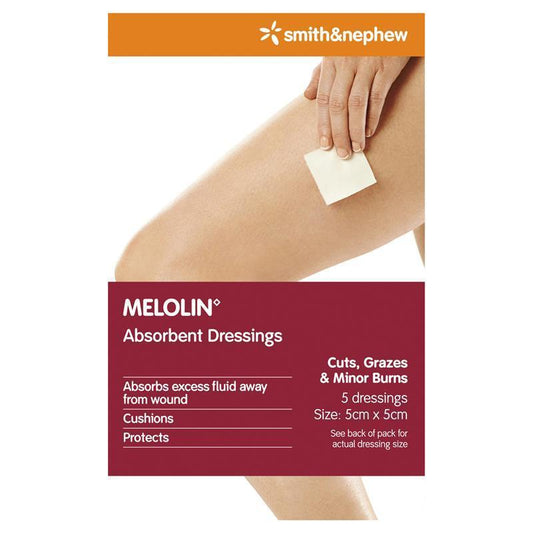 Melolin 5cm x 5cm Low Adherent Wound Dressing - 5 Pack-Auzzi Store