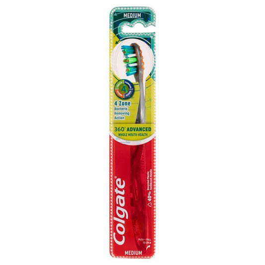 Colgate 360 Advanced Active Plaque Removal Toothbrush - Medium-Auzzi Store