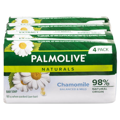 Palmolive Naturals Chamomile Bar Soap 4x90g – 98% Natural, Moisturizing
