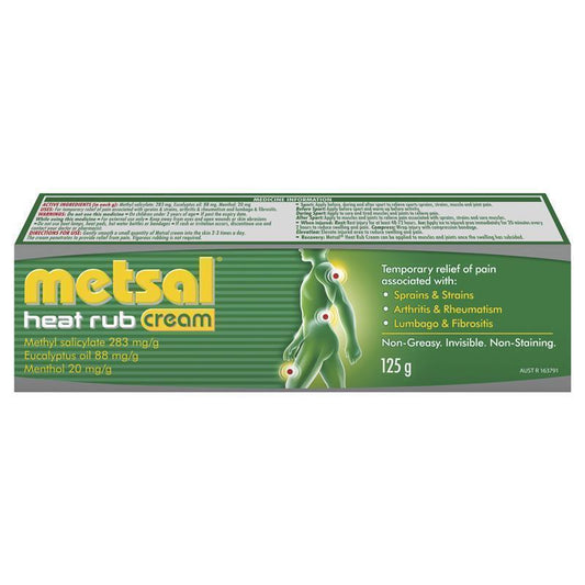 Metsal Cream 125g - Pain Relief Heat Rub-Auzzi Store