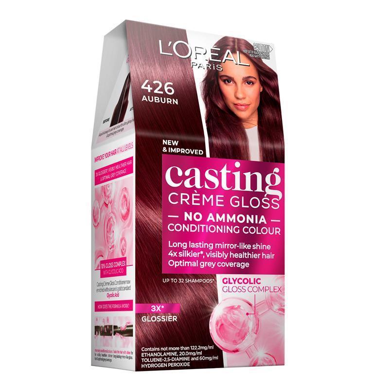 L'Oreal Paris Casting Crème Gloss Semi-Permanent Hair Colour - 426 Auburn (Ammonia Free)-Auzzi Store