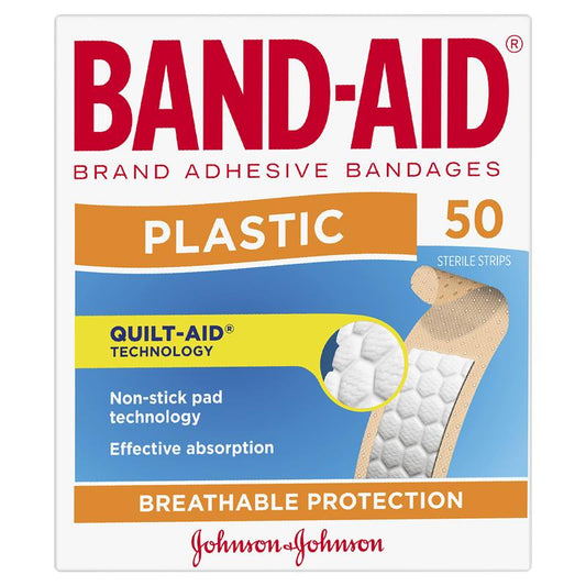 Band-Aid Plastic Strips - 50 Pack for Wound Care-Auzzi Store