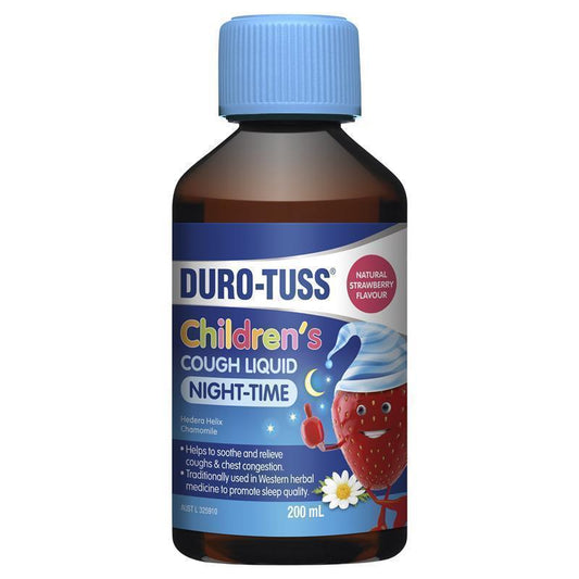 DURO-TUSS Children's Cough Liquid Night-Time - Strawberry 200mL - Auzzi Store