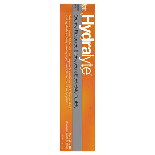 Hydralyte Electrolyte Effervescent Tablets - Orange (20 Tablets)-Auzzi Store
