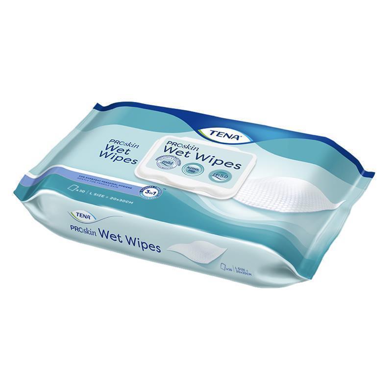TENA ProSkin Adult Wet Wipes 50 Pack – Gentle Incontinence Care
