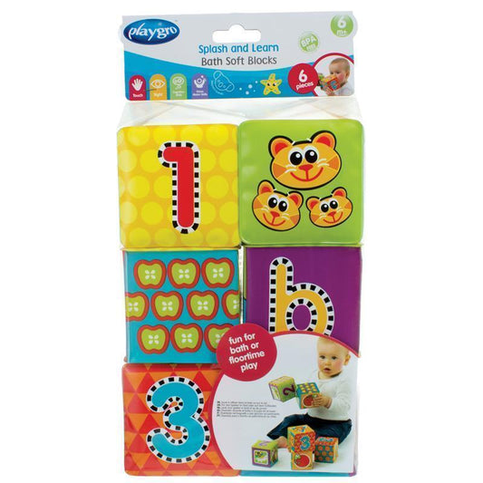 Playgro Splash and Learn Bath Soft Blocks - 6 Pack